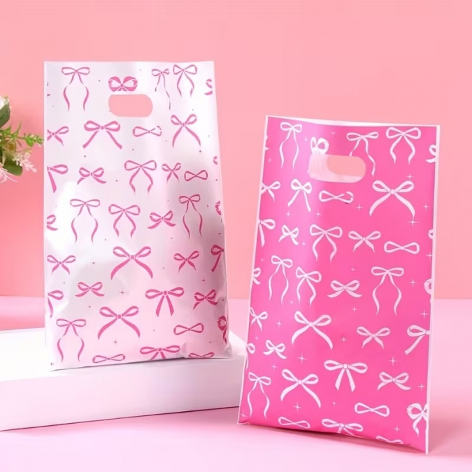 Подаръчни торбички Панделки, в розово и бяло, 25 бр. в опаковка /Tm/