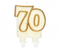 Свещичка за рожден ден, златен кант, юбилей 70 години /Gd/