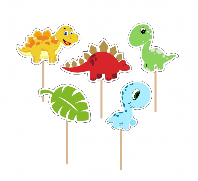 Топер за мъфини Динозаври, 6 бр. в опаковка