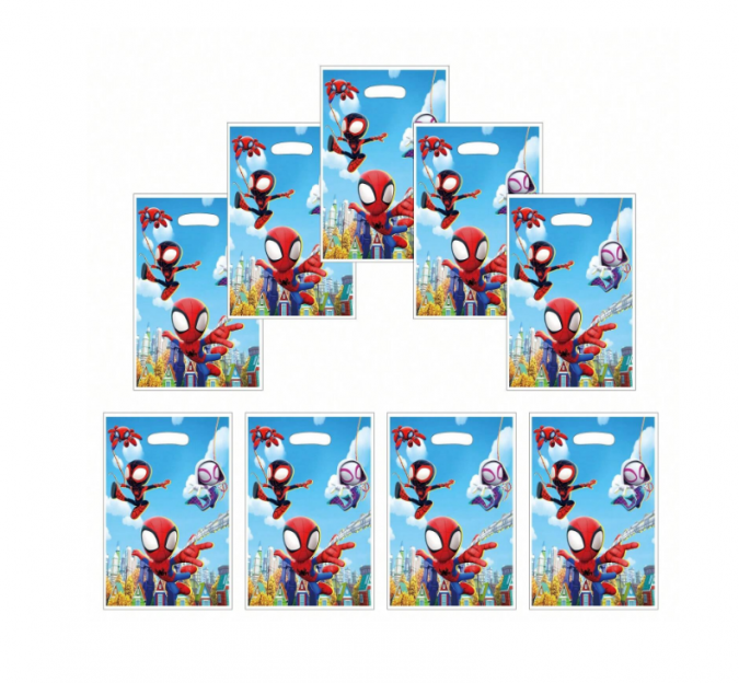 Подаръчни торбички, пликове за сладки Спайди и приятели,16,5х25см, 20 бр. /Ch/