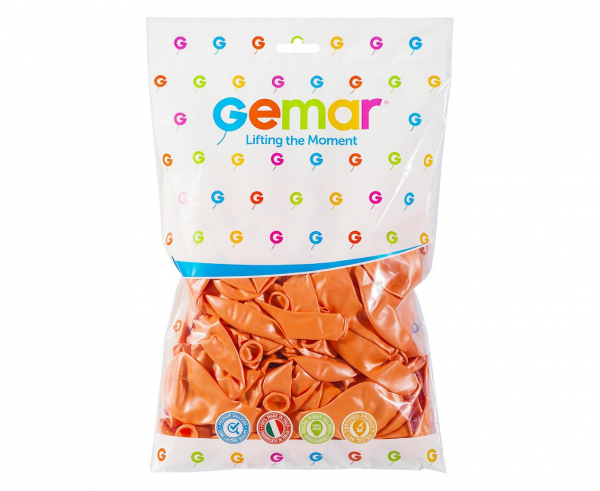 Балон праскова/сьомга металик, диаметър 26 см, 10 бр. в пакет Gemar GM 90 #061 /Uk/