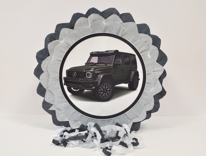 Пинята Джип Мерцедес, две лица 40х40 см