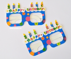 Парти очила Happy Birthday с разноцветни свещички, 12 бр. в пакет /mb/