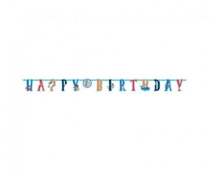 Банер гирлянд за декорация Морска тема с текст Happy Birthday, 3,0 м  /Gd/