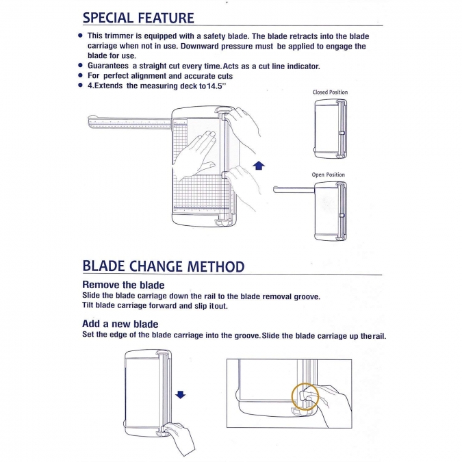 Тример - инструмент за изрязване на хартия с автоматична защитна гилотина, 9х30см /Sa/