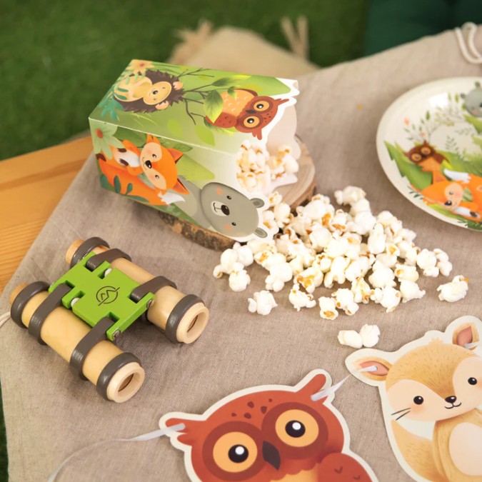 Кутийки за пуканки или сладки Горски животни , 6 бр. в пакет /Pp/