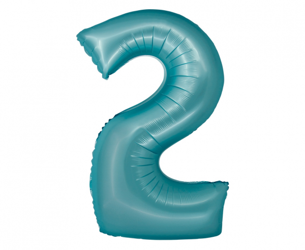 Фолиев балон цифра 6, цвят светло син матов, 76 см височина /Gd/