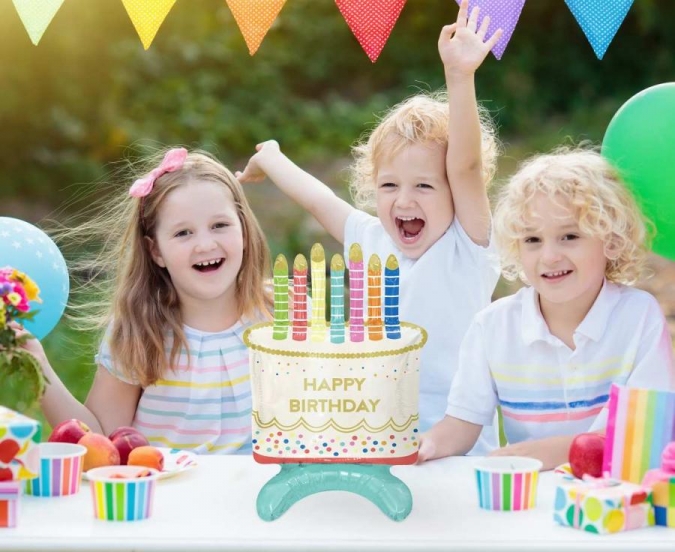 Фолиев стоящ балон Торта със свещички, 48см /Gd/