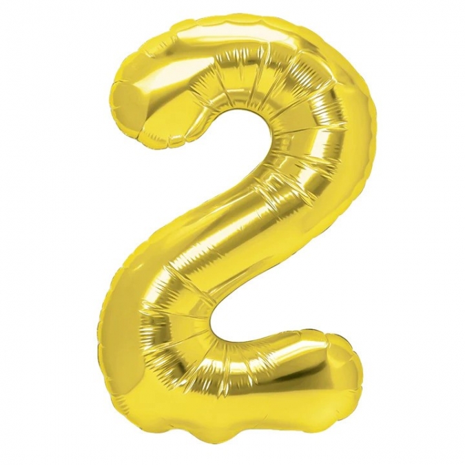 Фолиев балон цифра 7, цвят злато, 40см /Pp/