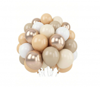 Комплект 26 бр. балони в бели, телесни, праскова и хром цветове /Ch/