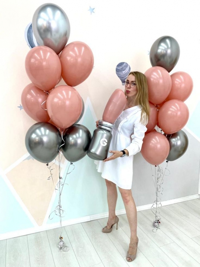 Балон цвят пепел от рози / Misty Rose Gemar, диаметър 30 см, 10 бр. в пакет /Uk/