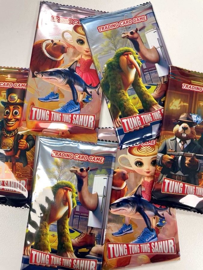 Пакет 8 холограмни колекционерски карти, Балерина Капучино, Tung Tung Sahur /Li/