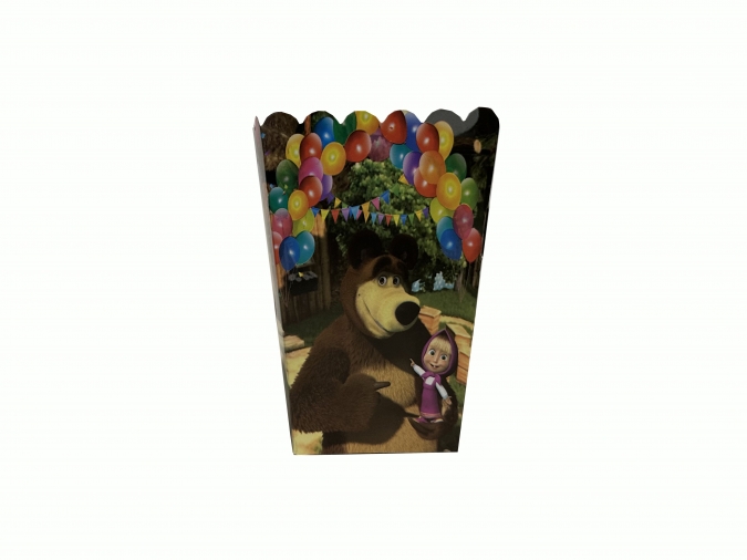 Кутийки за пуканки или сладки Маша и Мечока - 5 бр. в пакет /Mr/