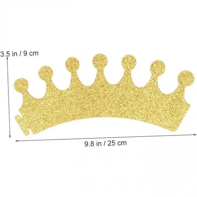 Корона, златна брокат, 10бр. пакет /Pe/