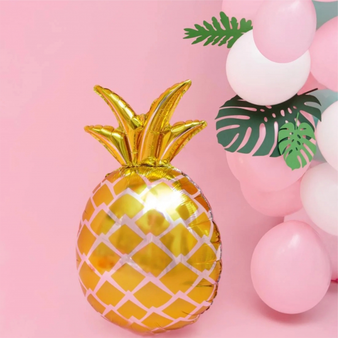 Фолиев балон златен Ананас, 74x47 см /Pd/
