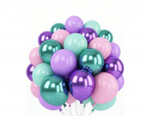Комплект 26 бр. балони хром в лилаво, зелено и розово /Ch/