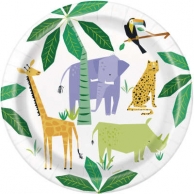 Хартиена парти чинийка Животни Джунгла Сафари 23 см / Animal Jungle, 8 бр. в опаковка