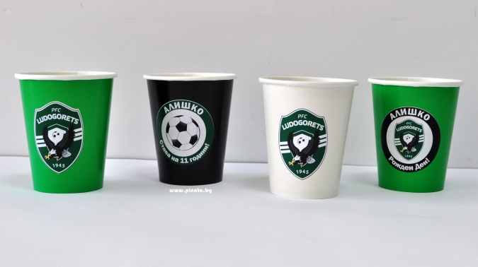 Персонализирана хартиена парти чашка 220 мл. Лудогорец, 6бр. пакет