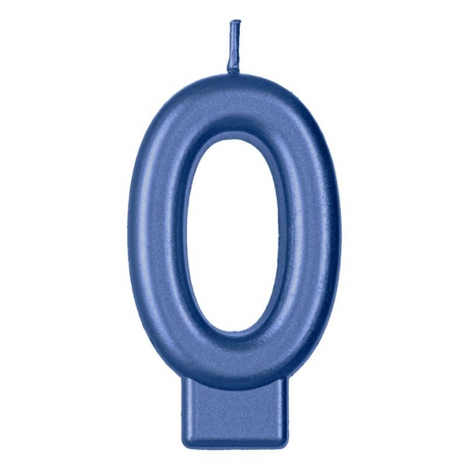 Свещичка цифра 3, цвят син металик /Mb/