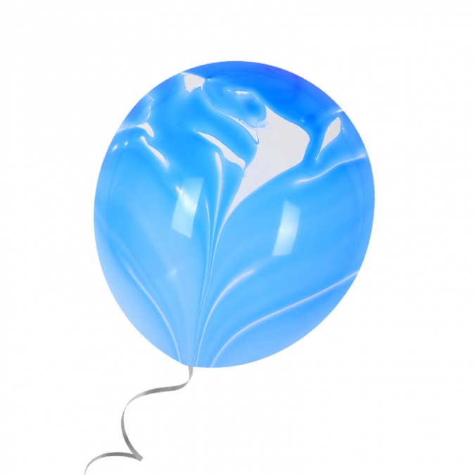 Комплект 5бр. балони, мраморни преливащи цветове - син и бял, 30см, 5 бр. /Km/
