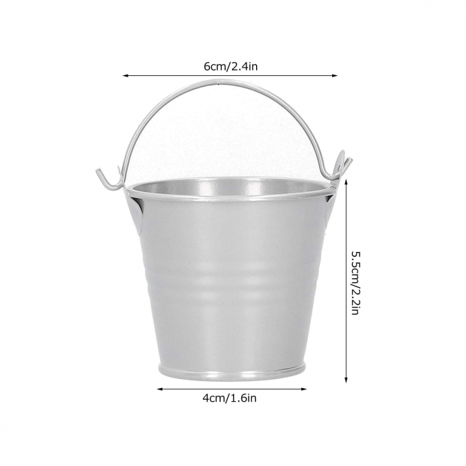 Декоративна метална кофичка, 5,5см, различни цветове /Sa/