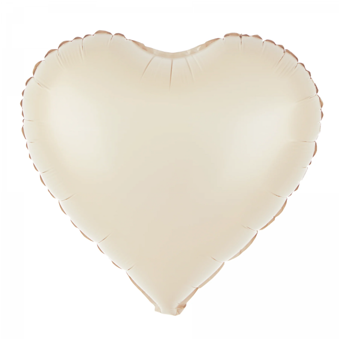 Фолиев балон Сърце, цвят лате, крем мат 45см /Pp/