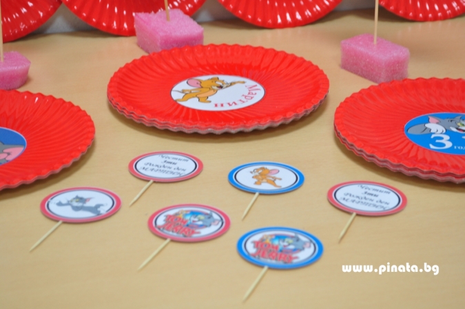 Топер за мъфини Том и Джери, 6 бр. в опаковка