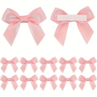 Елегантни сатенени панделки за декорация, цвят розов, 10 бр. 6,3см /Tm/