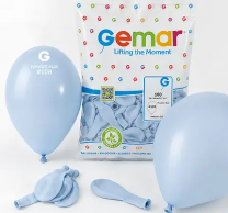 Балон цвят Син пудра, Powder blue, диаметър 26см,100бр. в пакет, Gemar G90 108 /Uk/