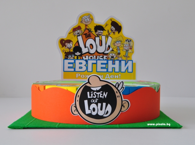 Хартиена торта с тематична декорация и персонализация Къщата на Шумникови