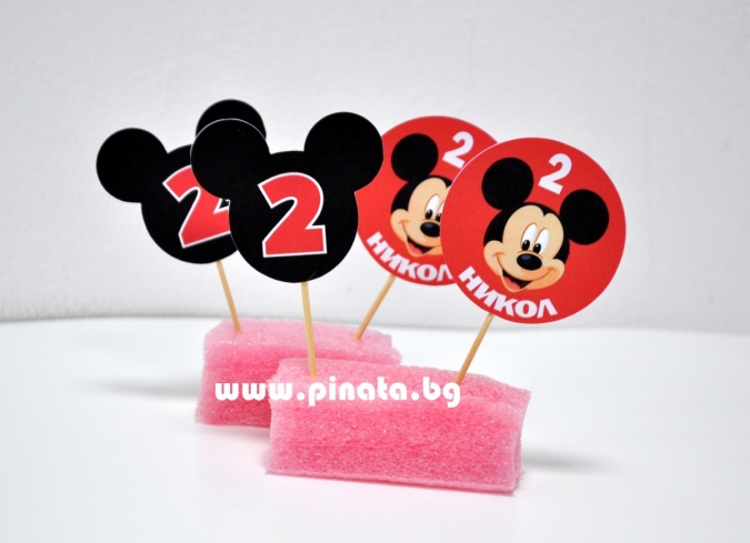 Топер за мъфини Мики Маус, 6 бр. в опаковка