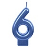 Свещичка цифра 1, цвят син металик /Mb/
