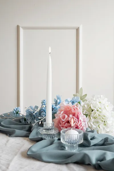 Стъклена двустранна поставка /свещник/ за свещ, 6.5х5.5см /Pd/