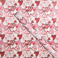 Опаковъчна хартия в розово със сърца, 150x70 см /Mb/