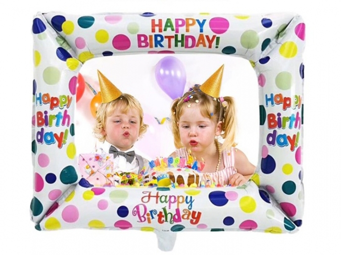 Балон Фоторамка "Happy Birthday" /фолио/, 50х59 см