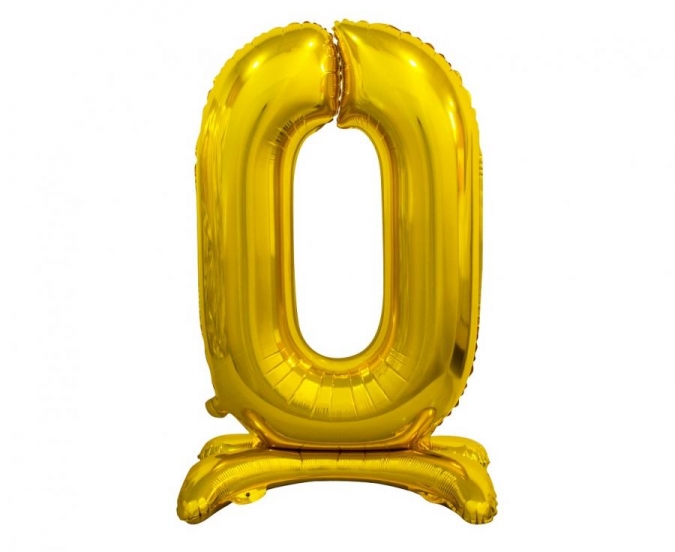 Фолиев стоящ балон цифра 1, цвят злато, 74 см височина /Gd/