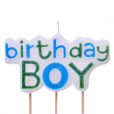 Свещички надпис Рожден ден Момче / Birthday Boy, сини /mb/
