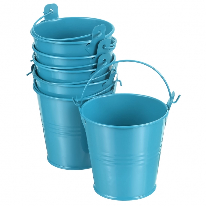 Декоративна метална кофичка, 5,5см, различни цветове /Sa/