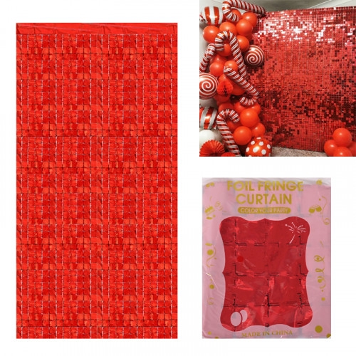 Ресни за фонова декорация - фолио, цвят червен, 100х200см /KM/