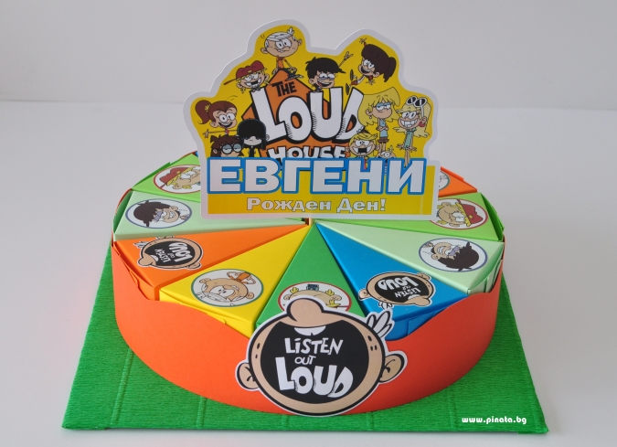 Хартиена торта с тематична декорация и персонализация Къщата на Шумникови