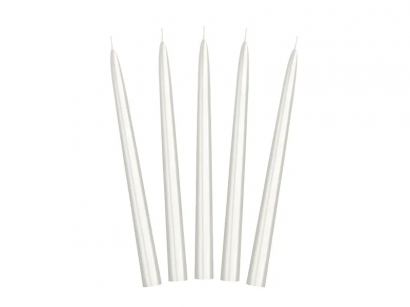 Свещ за декорация, цвят перла, 24см /Pd/