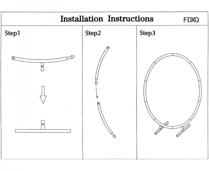 Кръгла метална сглобяема арка, диаметър 200см, цвят злато /Pp/