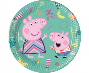 Хартиена парти чинийка Пепа Пиг / Peppa Pig 20 см. диаметър, 8 бр. в опаковка /Gd/