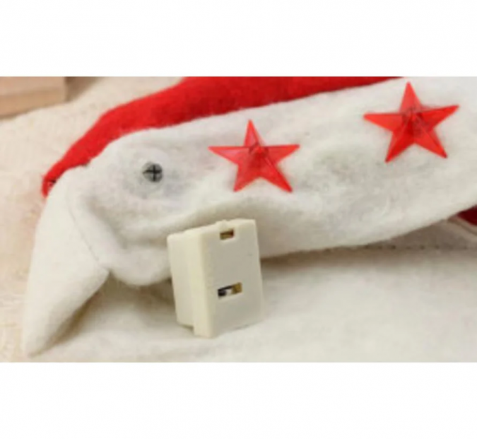 Светеща Коледна шапка с 5 звездички, 37х25см /Tr/