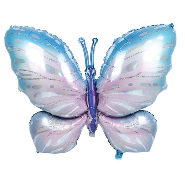 К-т за украса тип арка, 140 бр., фолиеви и латексови балони в пастелни цветове и пеперуди /Mb/