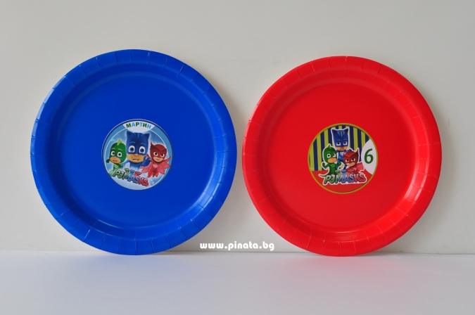 Персонализирана хартиена парти чинийка Пи Джи Маски, 6бр. пакет