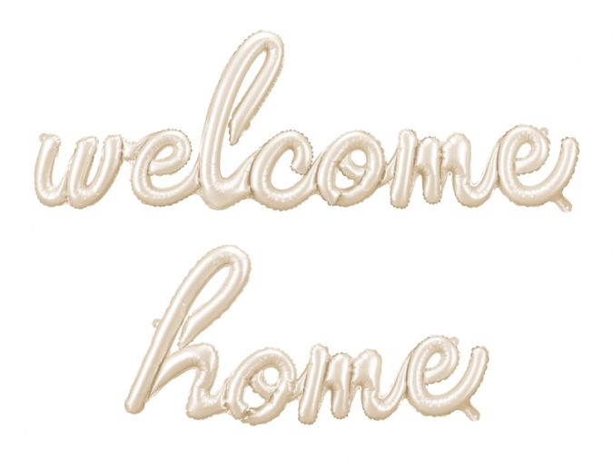 Фолиев надпис Welcome Home / Добре дошли у дома, 335x71см, капучино /Pd/