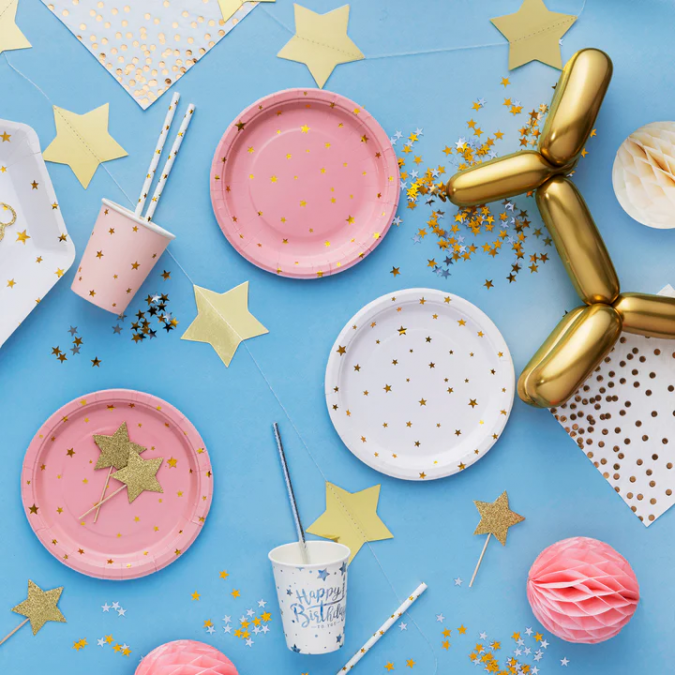 Сламки розово злато металик, 10 бр. в опаковка /Pp/