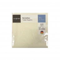 Парти салфетки цвят крем, 30 бр в пакет, 33х33 см /Kf/