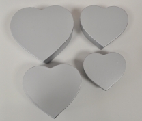 Кутия за подарък сърце, цвят сребро, 16/14/5,5см /Sa/